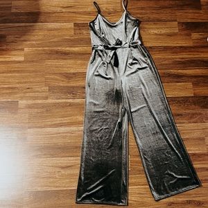 Velour Silver/Gray Forever21 Jumpsuit